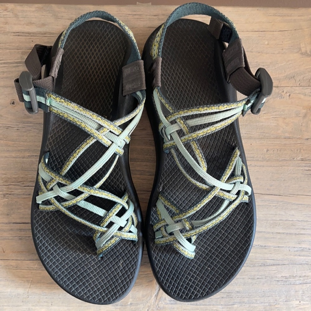 Chaco teal / green sandals size 9